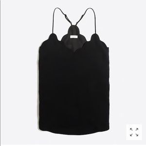 J. Crew black scallop top
